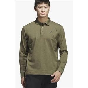 Adidas Golf Polo Olive Green Long Sleeve Medium